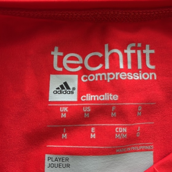 Adidas tech fit compression . Orange colour hood condition, men’s medium - Picture 2 of 2